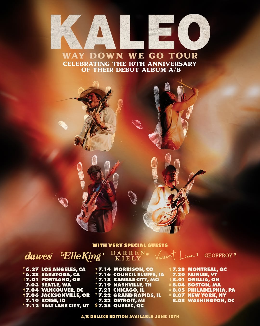 KALEO Way Down We Go Tour Poster 2026